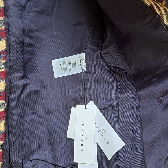 SANDRO Marianne Wool-blend Tweed Jacket Size 36 NWT - Picture 7 of 10